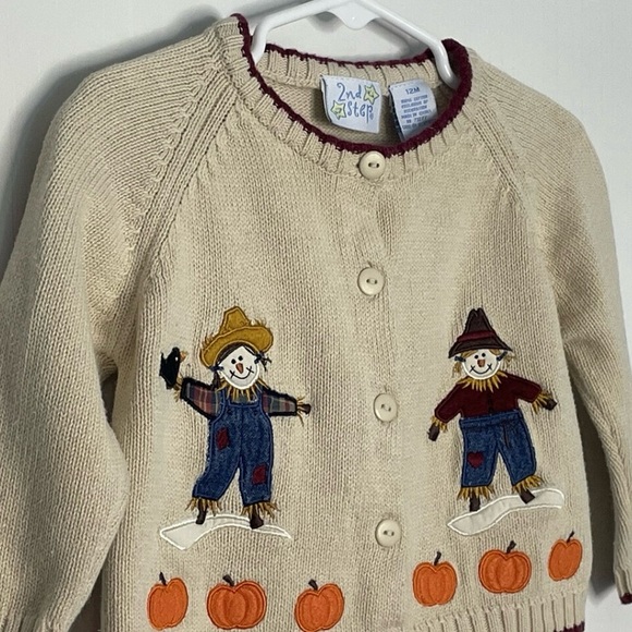 Y2K 2nd Step Fall Tan Scarecrow Pumpkin
Cardigan button Sweater 12M - Picture 3 of 10